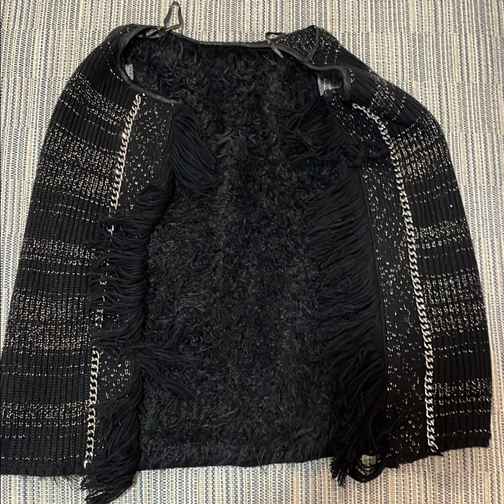 Women’s Jessica Simpson Chic Black Fringe Jacket